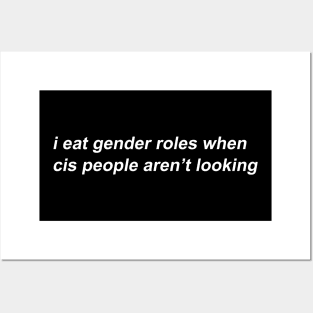 i eat gender roles when cis people aren't looking Posters and Art